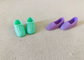 Lot deux paires de baskets barbie vert et violet