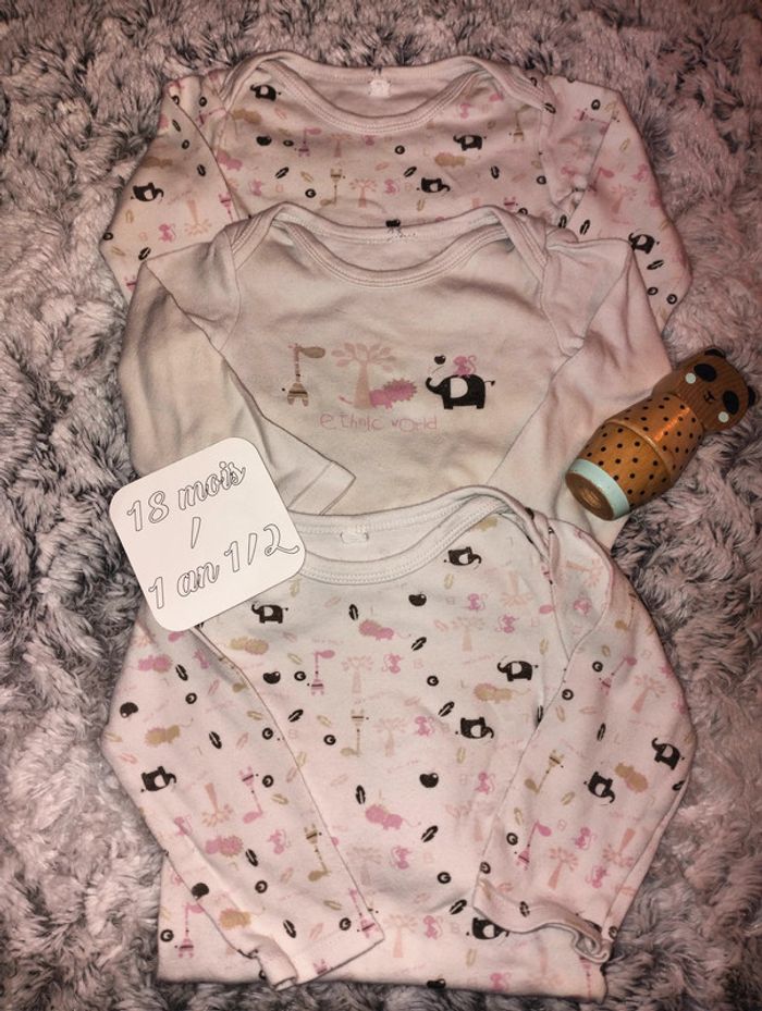 Lot de 3 bodys 18 mois