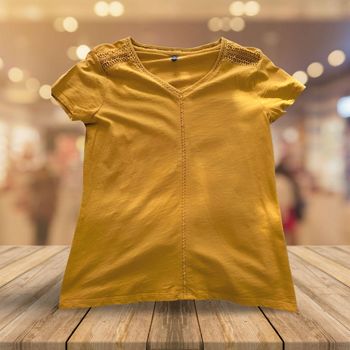 T-shirt TERRE DE MARINS - Jaune Moutarde & Broderie