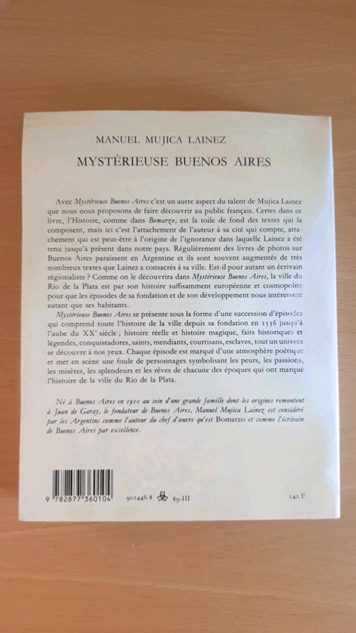 Livre adulte "Mystérieuse Buenos Aires" de Manuel mujica lainez - photo numéro 2