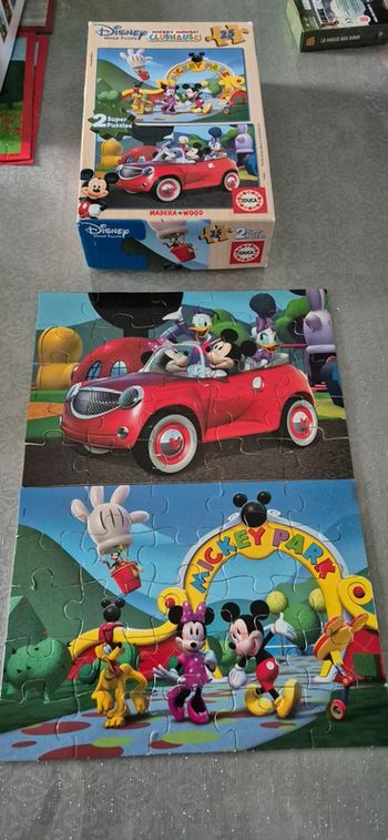 2 puzzles de 25 pièces mickey mouse club house disney educa
