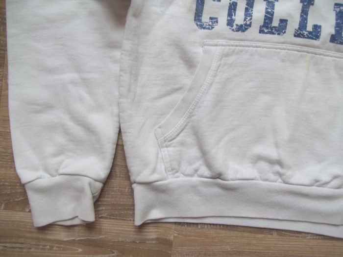 Sweat à capuche blanc "Vintage College" Maxway M - photo numéro 3