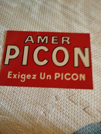plaque publicitaire motif amer picon neuf