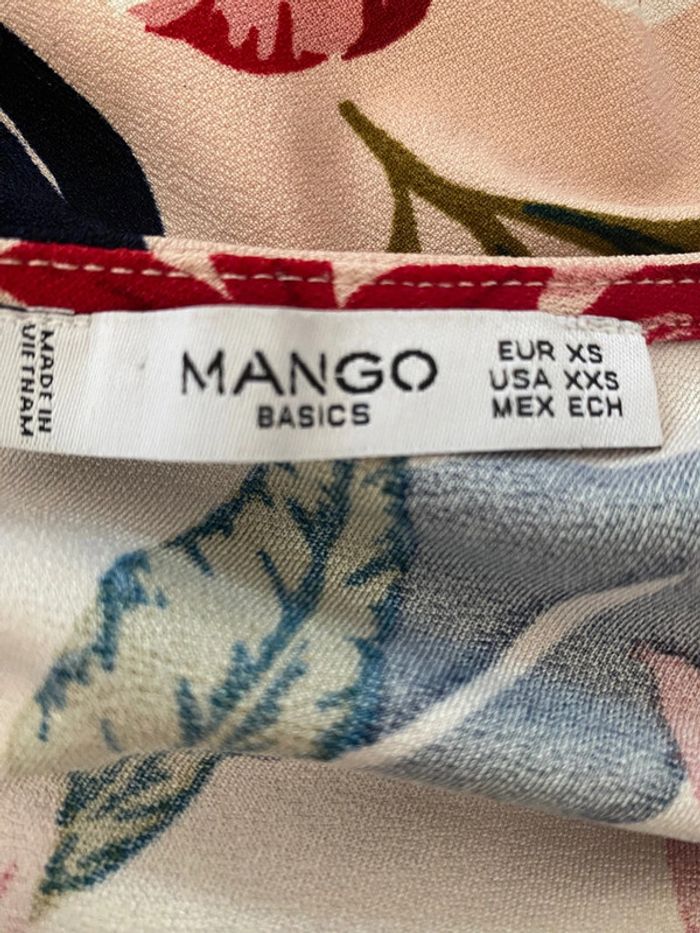 Robe d'été Mango rose à fleurs marine taille XS - photo numéro 17