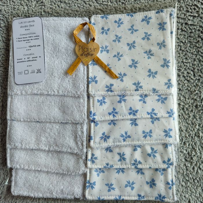10 lingettes lavables 12x12 cm