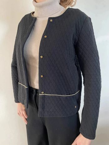 Blazer élégant noir et doré