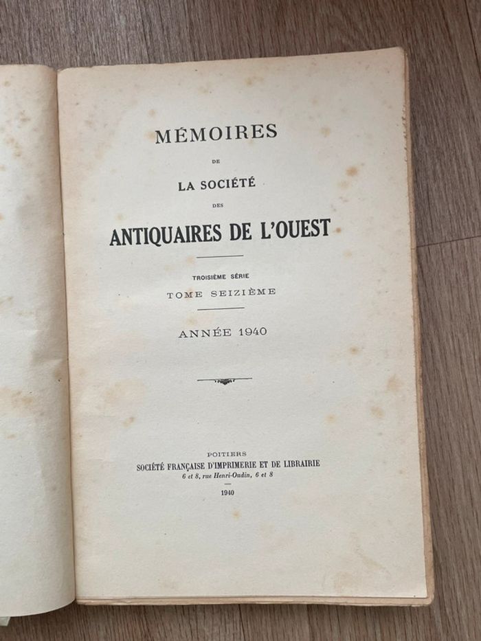 La société tome seizième Antiquaires de l’ouest 1940 - photo numéro 4