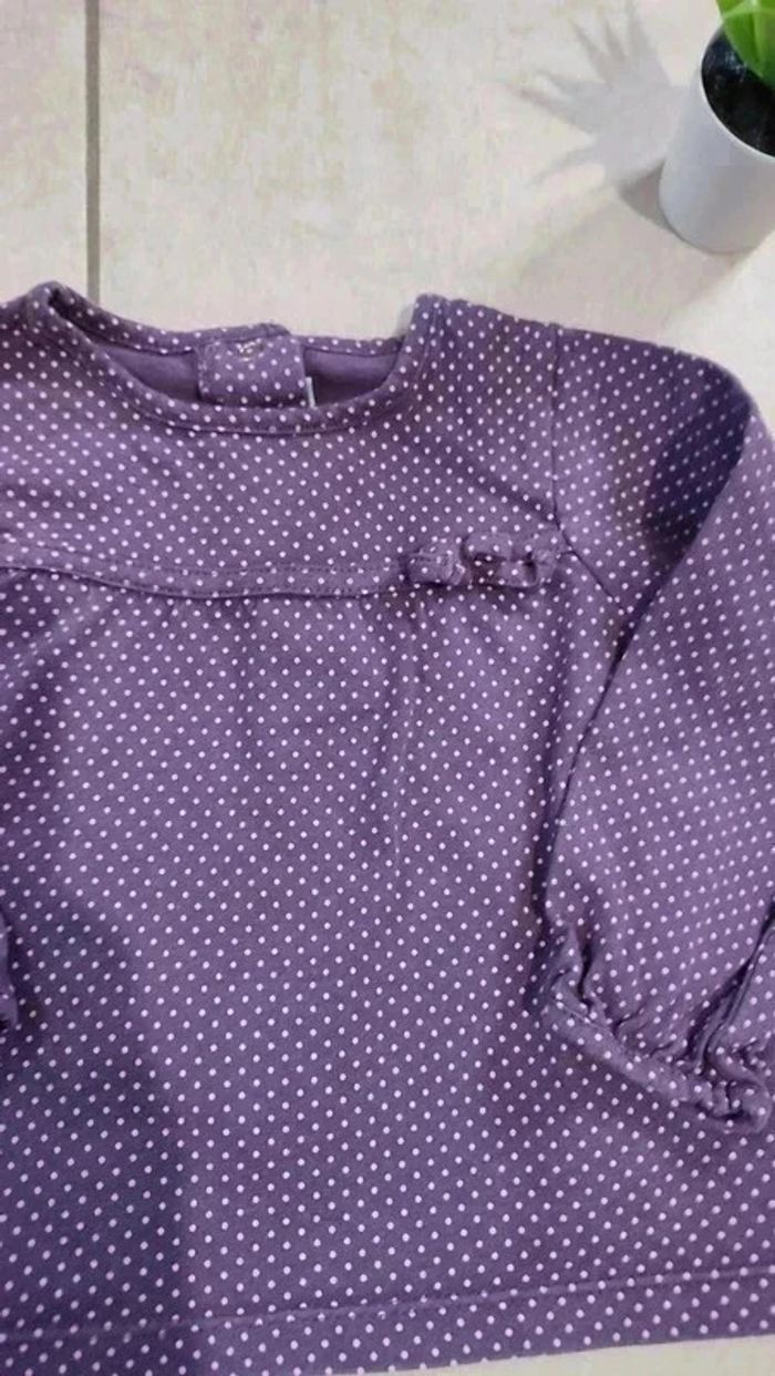 Beau Tee-shirt manches longues coton 12 mois tape à l'oeil - photo numéro 2