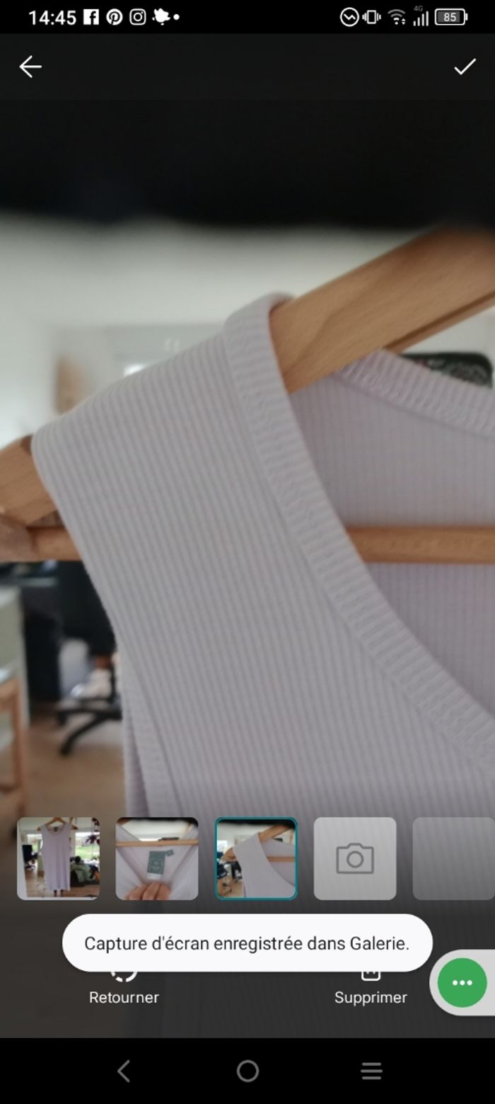 Débardeur L côtelé lilas c78 - photo numéro 4