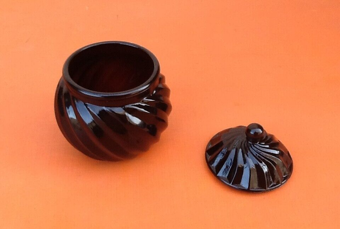 Pot couvercle Verre noir torsadé - photo numéro 3