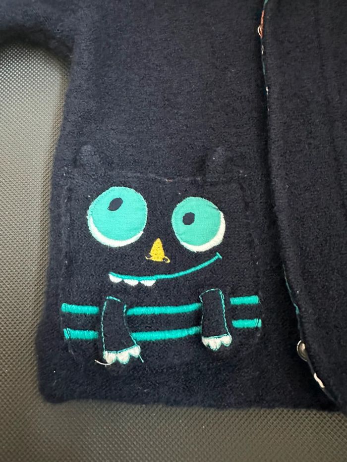 Veste marine en laine bébé garçon 6 mois Dpam - photo numéro 5