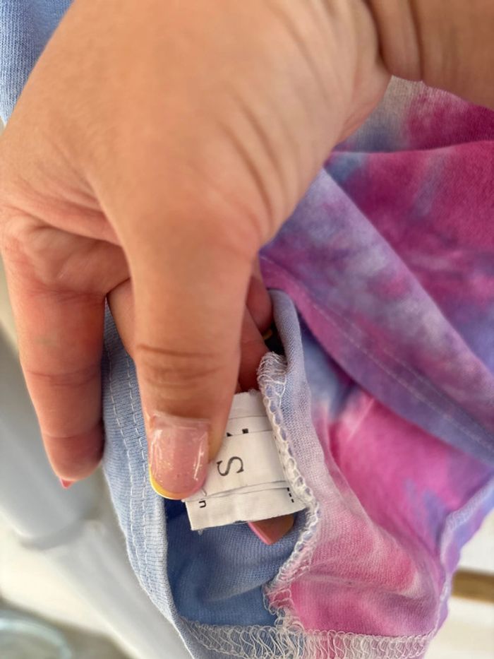 t-shirt tie and dye rose et bleu taille S - photo numéro 7