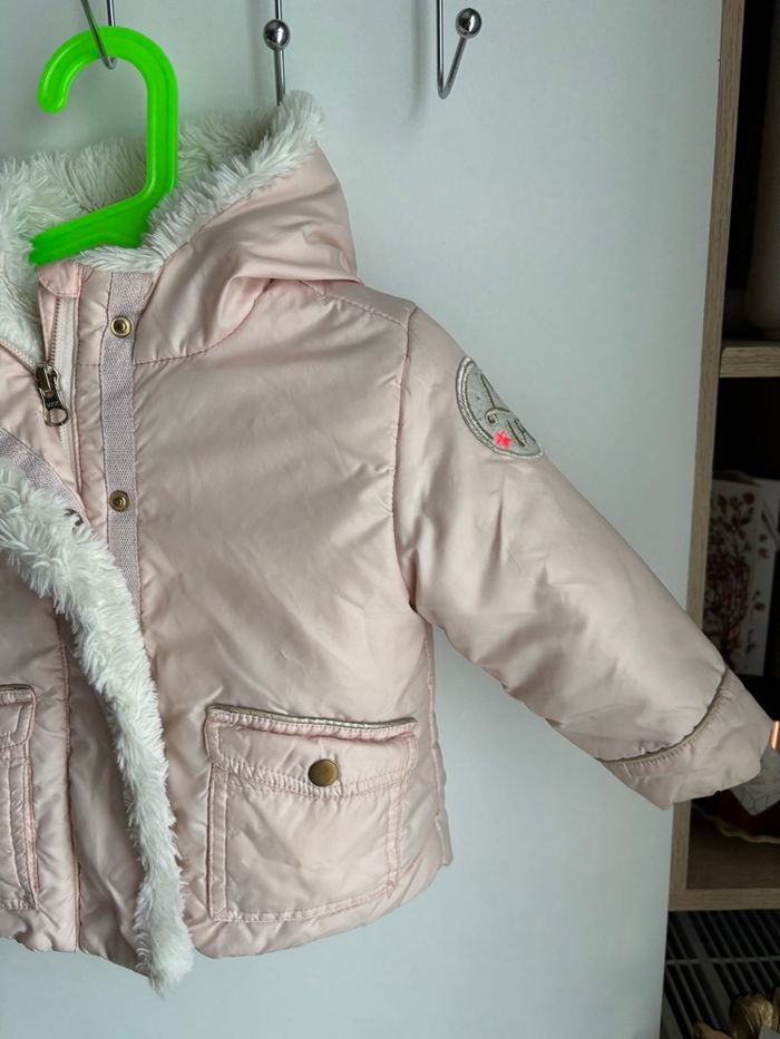 Doudoune rose clair billieblush capuche moumoute blanche fille 2ans - photo numéro 7