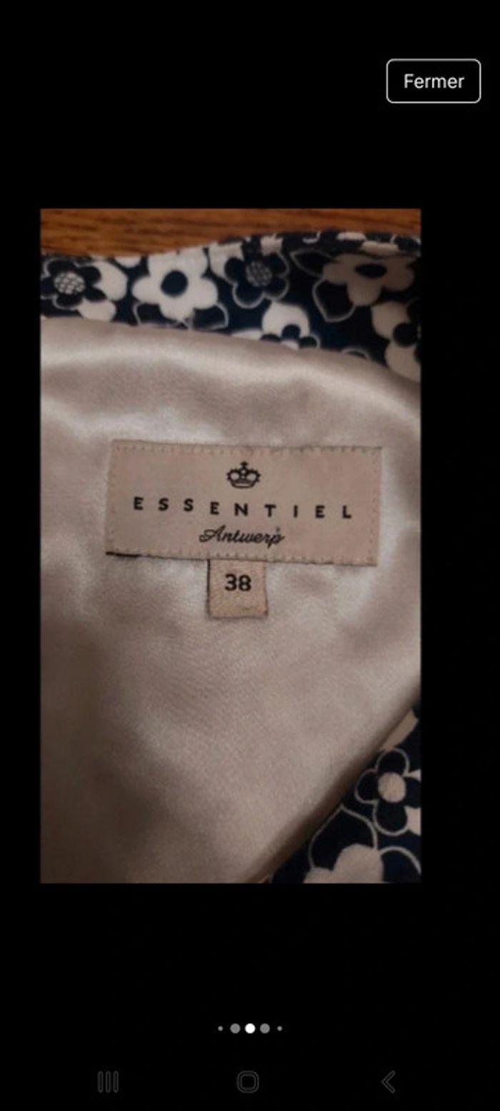 Robe bleu fleuries Essentiel Antwerp taille 38 - photo numéro 9