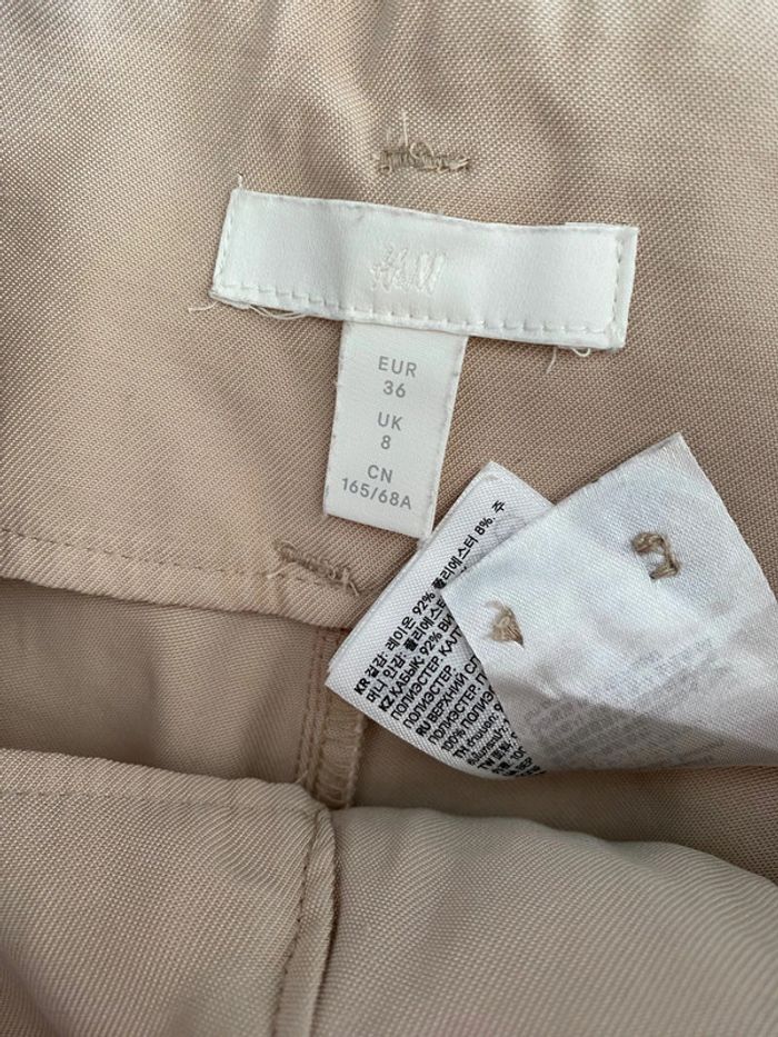 Pantalon taille haute beige H&M 36 - photo numéro 3