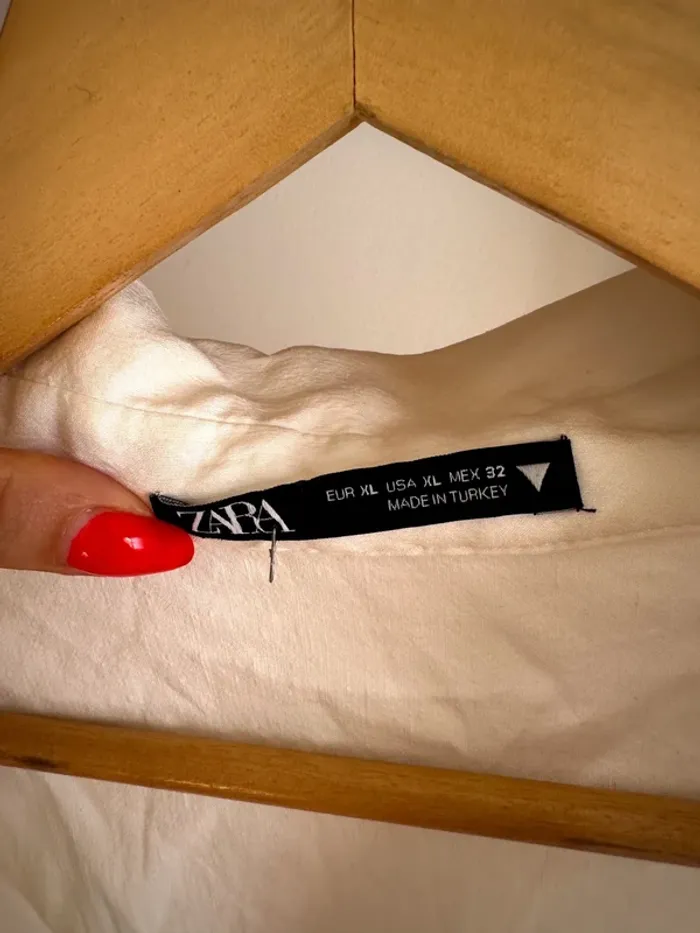 Body chemise blanc ZARA coupe crop XL - photo numéro 5