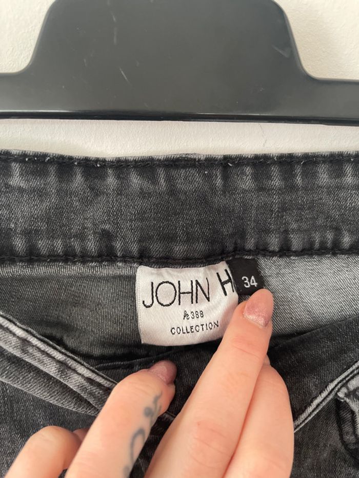 Jean slim destroy John h taille 34 gris - photo numéro 2