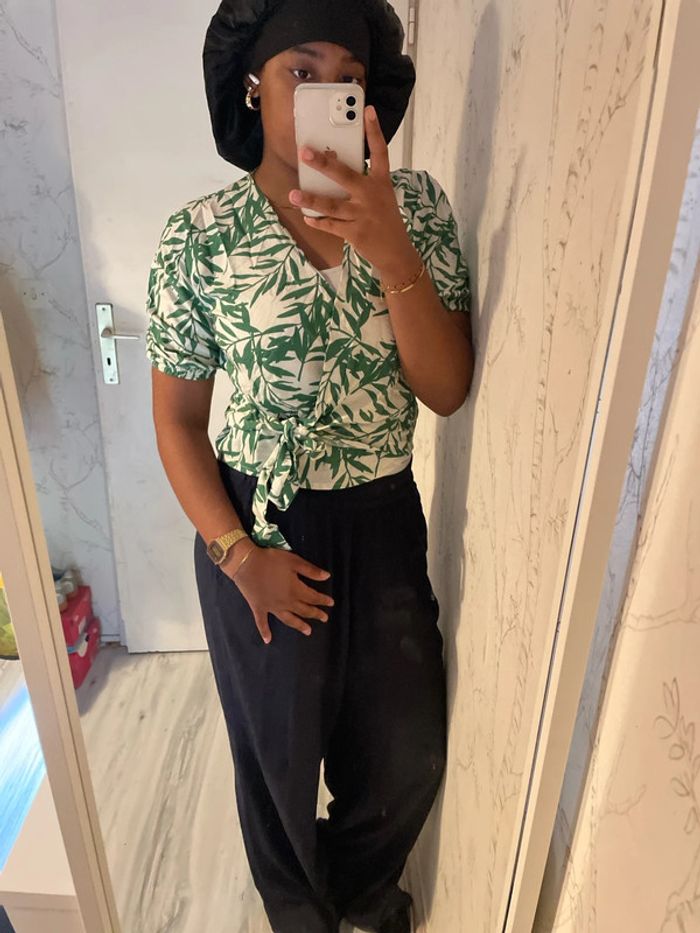 Blouse imprimer feuilles