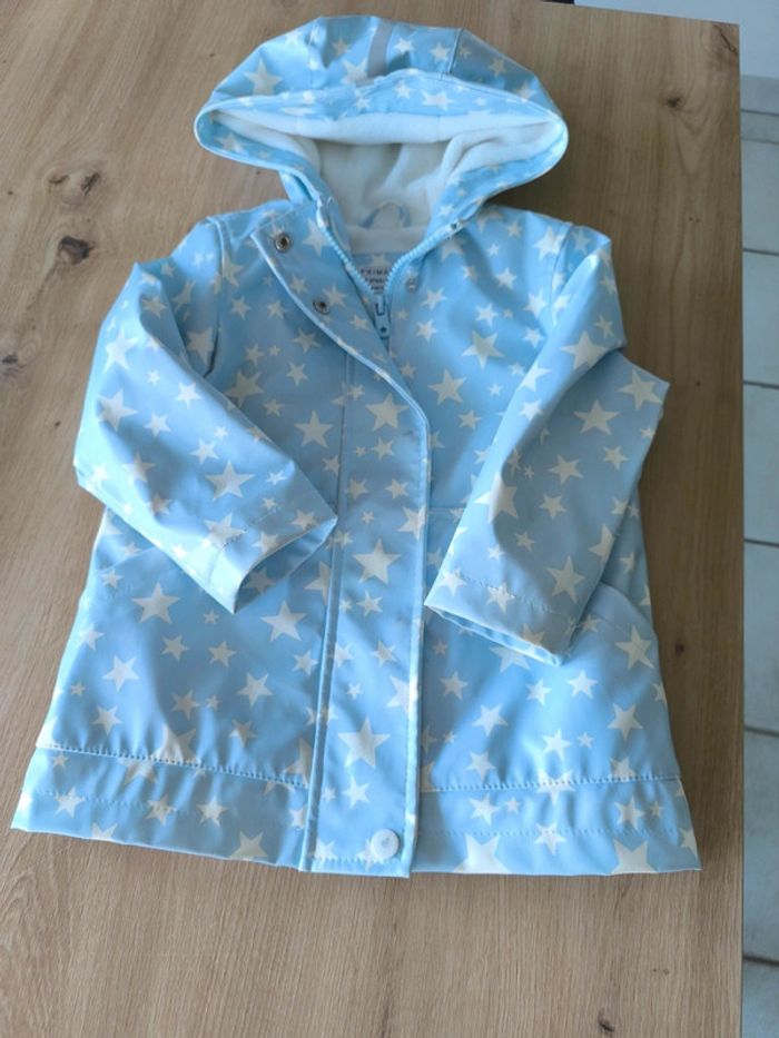 Coupe vent , veste de pluie , imperméable, fille , bleu étoile , taille 3 ans - photo numéro 4