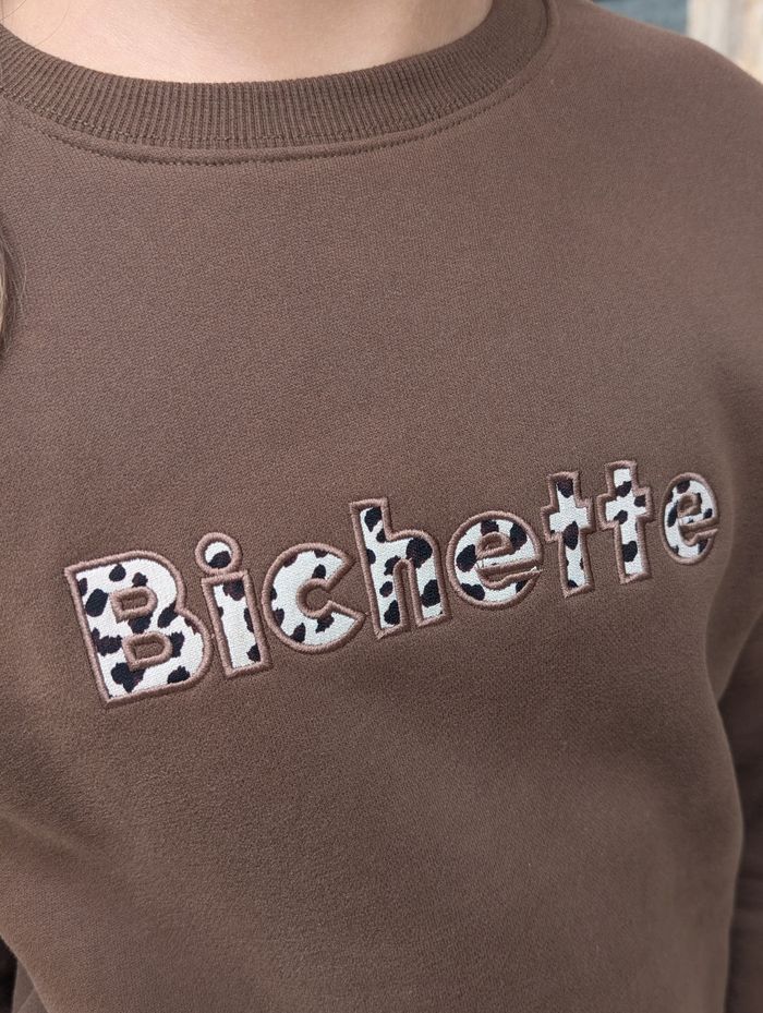 Sweat Bichette marron/léopard molletonné 
Taille 16 ans - photo numéro 4
