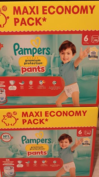 2 carton de couche pampers premiume protection pants taille 6