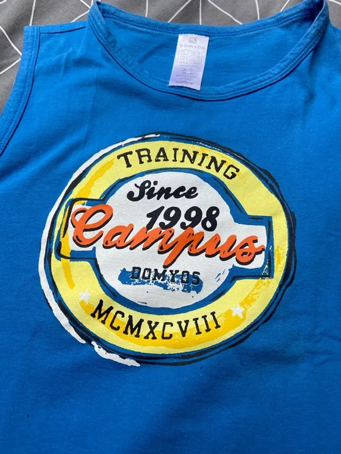 T shirt sans manche bleu - photo numéro 2