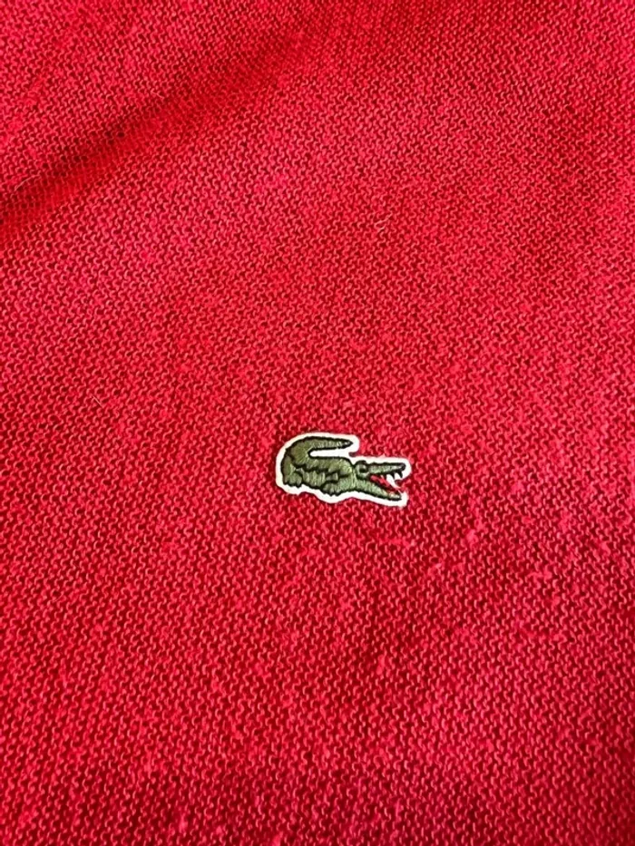 Cardigan gilet rouge homme Lacoste taille L Chaleco rojo hombre Roter Weste Strickjacke Herren - photo numéro 3