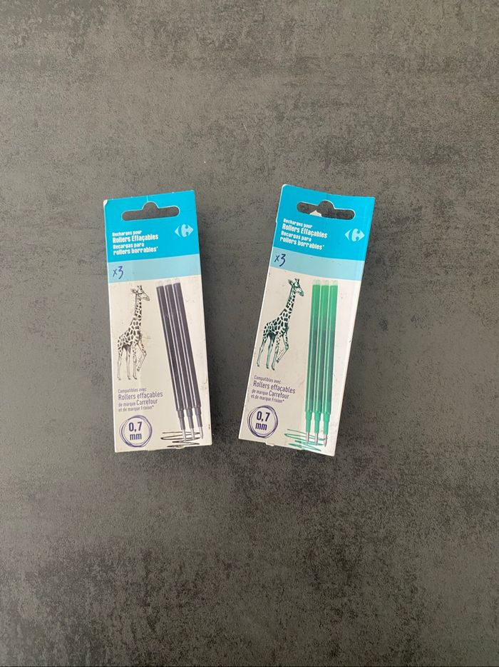recharges stylos effaçables