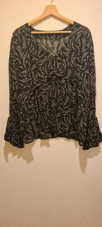Blouse noire motifs blancs IKKS