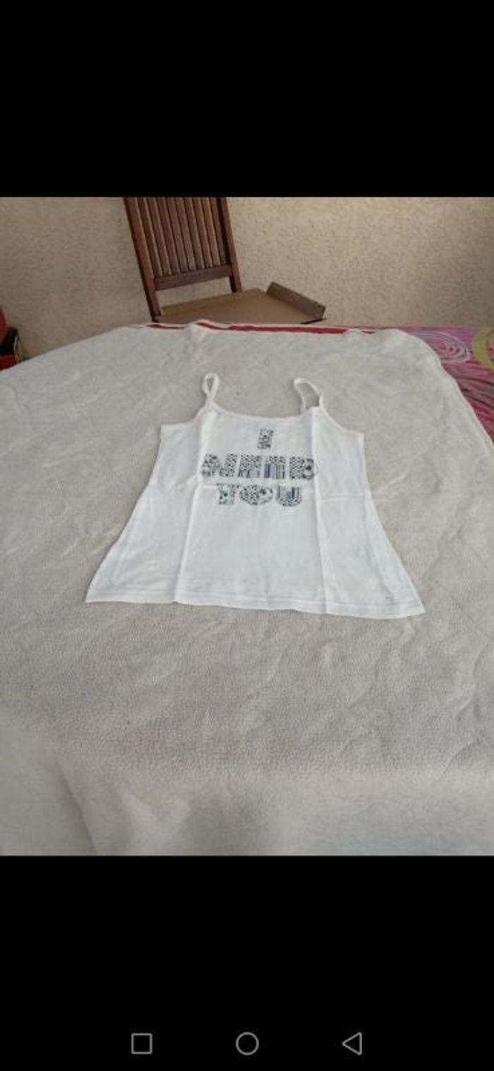 Débardeur blanc à motif