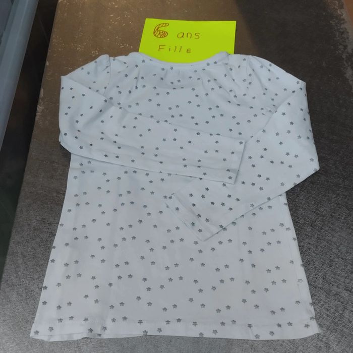 Tee-shirt manches longues 6 ans fille DPAM blanc - photo numéro 5