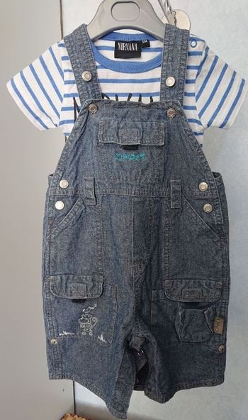 Salopette et tee-shirt Nirvana, mixte, 6 mois