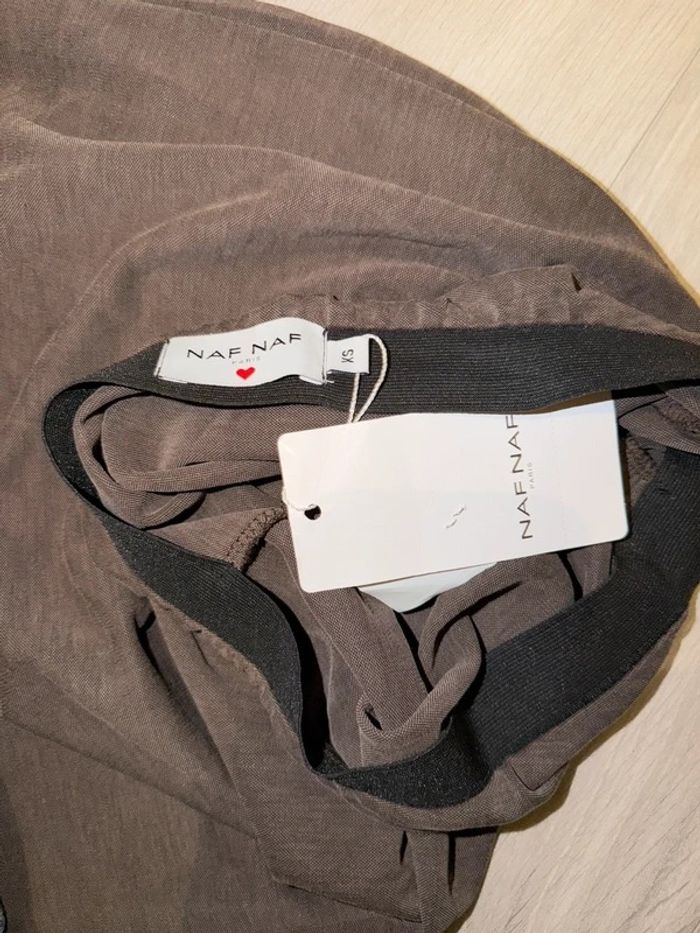 Jupe midi marron drapée asymétrique – Naf Naf – XS – neuf avec étiquette - photo numéro 7