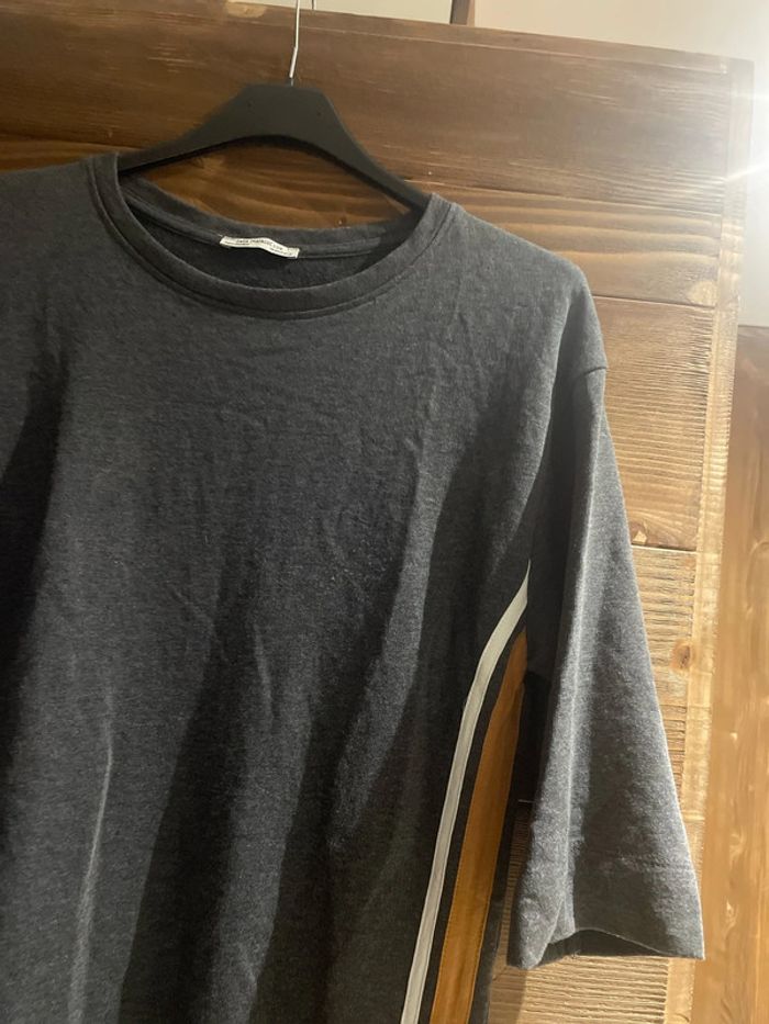 Robe sweat Zara manche 3/4 grise - photo numéro 3