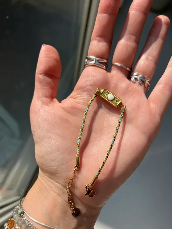 AB Paris - Bracelet cordon acier inoxydable doré multicolore été - photo numéro 2