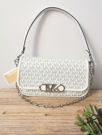 Sac Parker Optic white chaîne argentée Michael Kors
