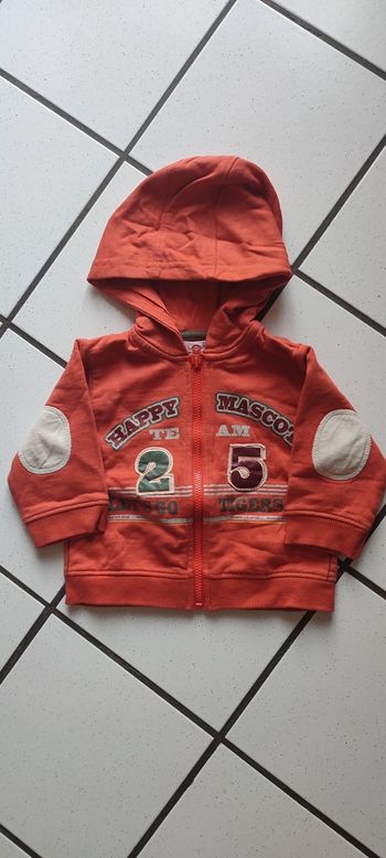 Sweat zippé 6 mois Kitchoun