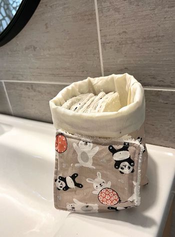 Cotons réutilisables et leur pochette assortie 🧸