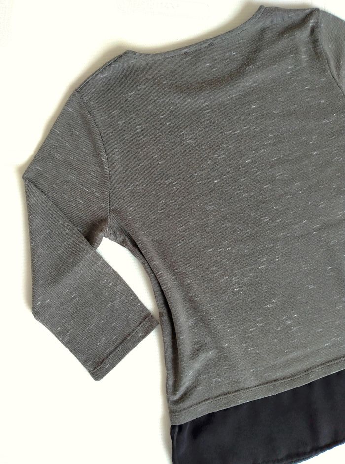 Pull kaki chiné avec voile noir - Kiabi - photo numéro 6