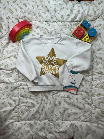 sweat col rond blanc imprimé étoile dorée devant 4 ans vertbaudet