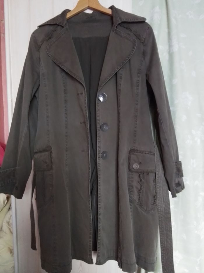 Trench kaki, doublé coton épais - photo numéro 2
