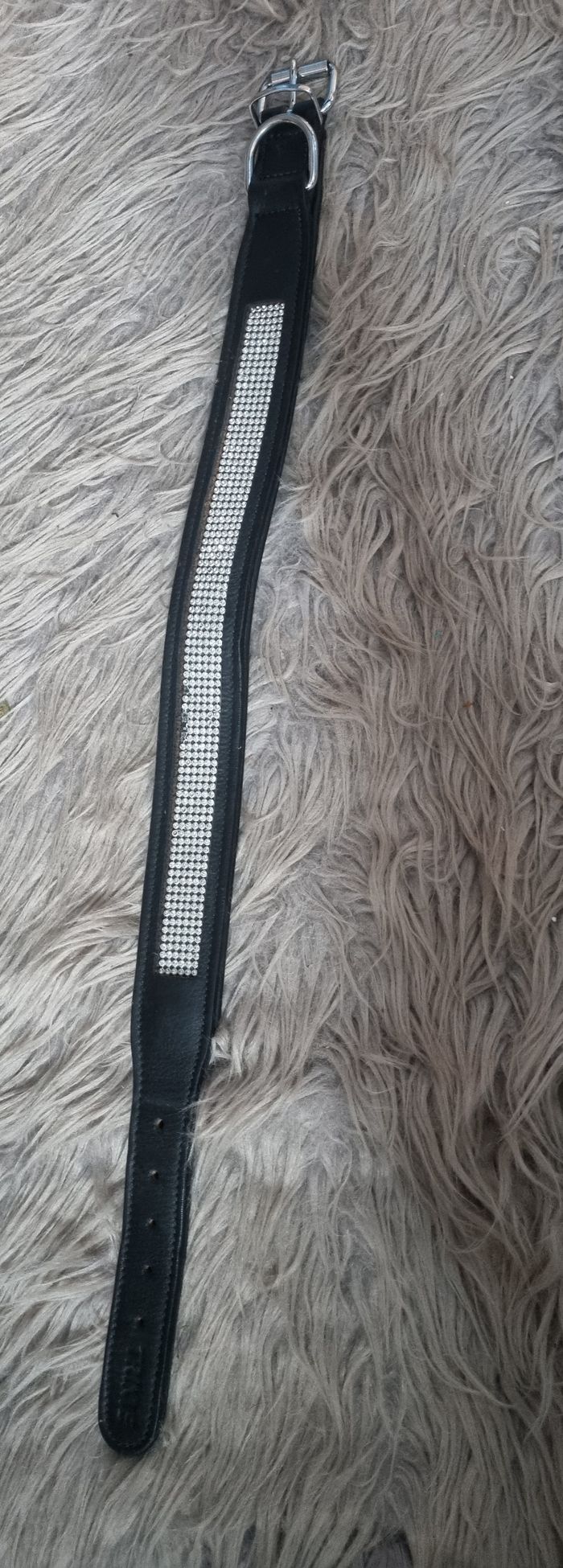 Collier chien noir avec strass taille L-XL - photo numéro 2