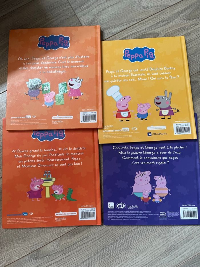 Lot de 4 livres peppa pig, galette des rois/dentiste/piscine/bibliotheque - photo numéro 2