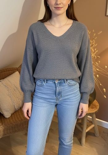 💜 Pull gris col v dazy taille S 💜
