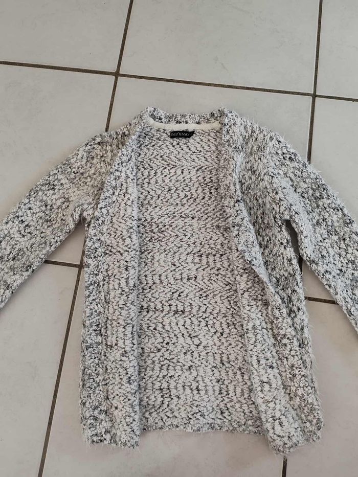 veste chaude grise et blanche fille in extenso 8  ans