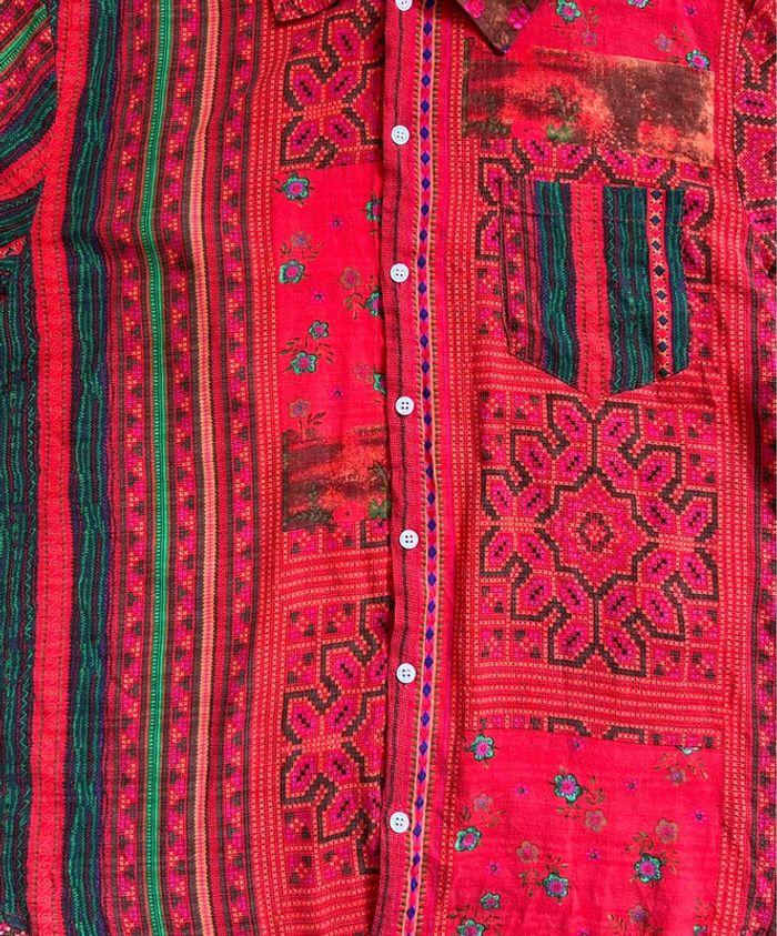 🌿🍓Chemise homme vintage estivale style ethnique indien hippie boho ethnic floral shirt🍓🌿 - photo numéro 10