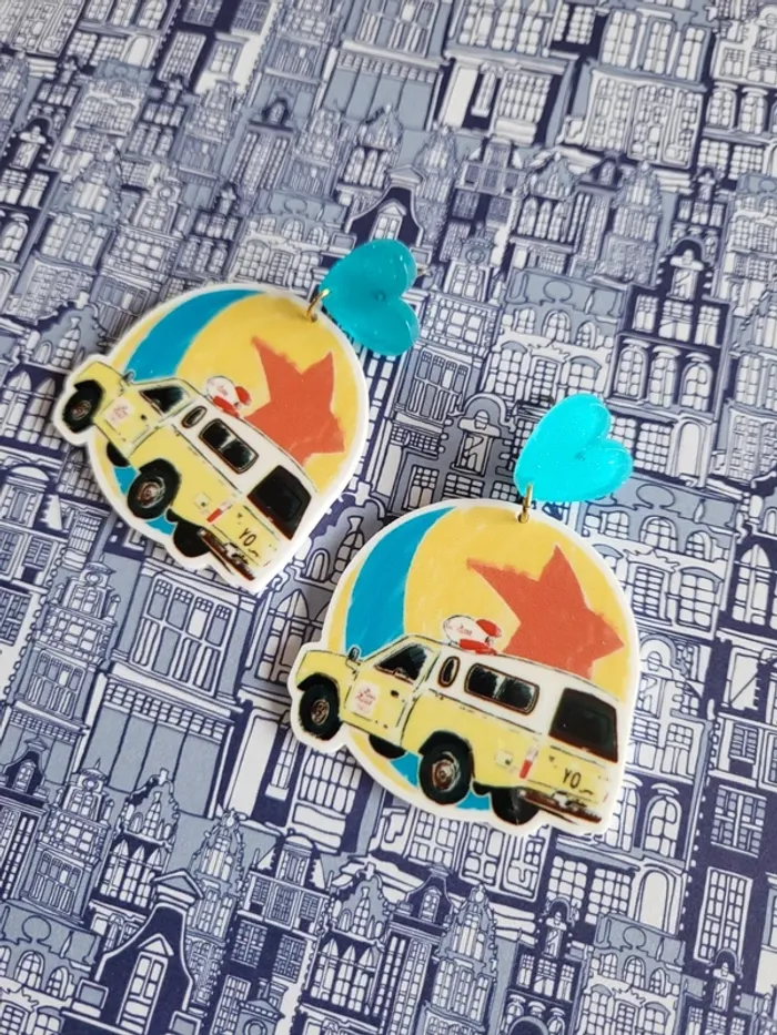 Boucles d'oreilles Pizza planet Pixar
