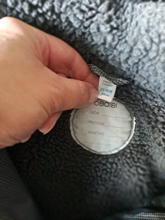 Manteau Obaïbi garçon chaud gris quasi pas porté 23 mois comme neuf - photo numéro 5