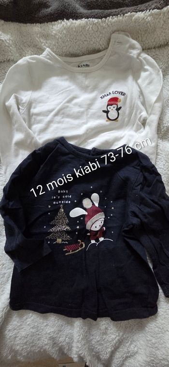 Lot 2 tee-shirts manches longues 12 mois