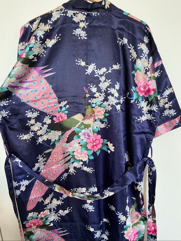 Long kimono bleu foncé - photo numéro 4
